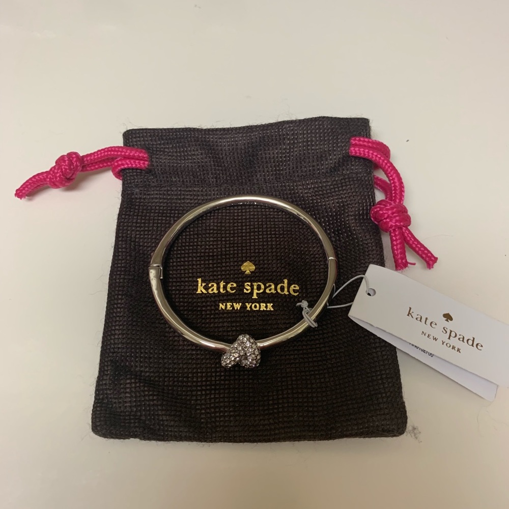 NWT Kate Spade Sailor’s Knot hinged silver bangle